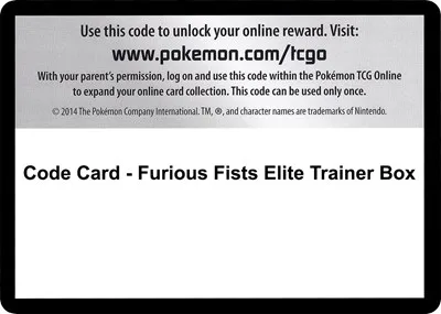 Code Card - Furious Fists Elite Trainer Box