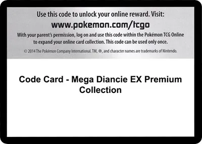 Code Card - Mega Diancie EX Premium Collection