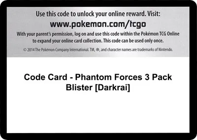 Code Card - Phantom Forces 3 Pack Blister [Darkrai]