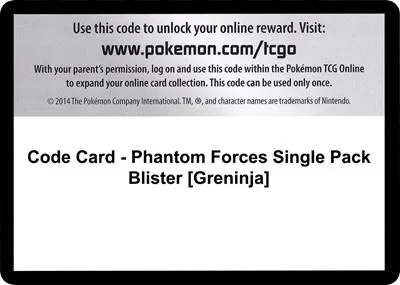 Code Card - Phantom Forces Single Pack Blister [Greninja]