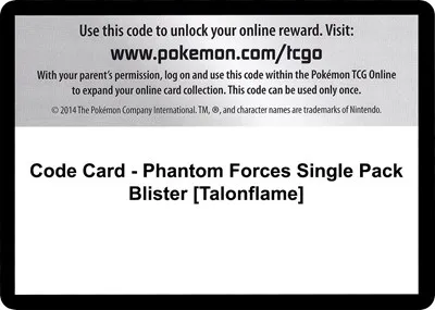 Code Card - Phantom Forces Single Pack Blister [Talonflame]