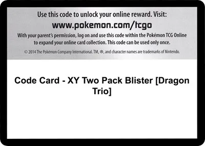 Code Card - XY Two Pack Blister [Dragon Trio]