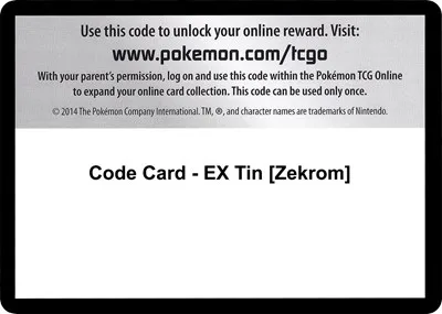 Code Card - EX Tin [Zekrom]