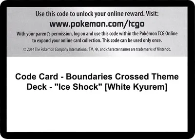 Code Card - Boundaries Crossed Theme Deck - "Ice Shock" [White Kyurem]