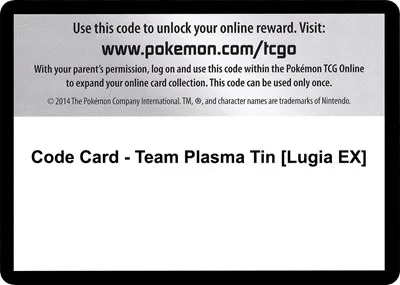 Code Card - Team Plasma Tin [Lugia EX]