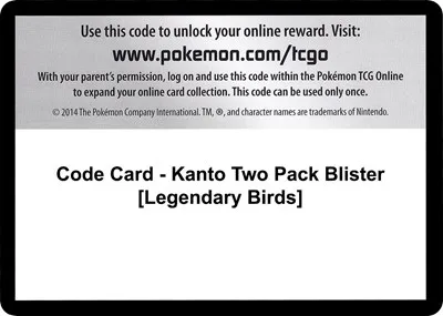 Code Card - Kanto Two Pack Blister [Legendary Birds]