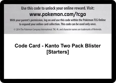 Code Card - Kanto Two Pack Blister [Starters]