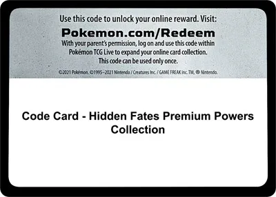 Code Card - Hidden Fates Premium Powers Collection