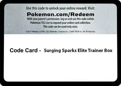 Code Card - Surging Spark Elite Trainer Box