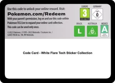 Code Card - White Flare Tech Sticker Collection