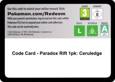Code Card - Paradox Rift 1pk: Ceruledge