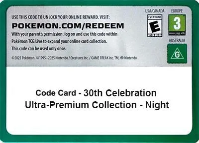 Code Card - 30th Celebration Ultra-Premium Collection - Night